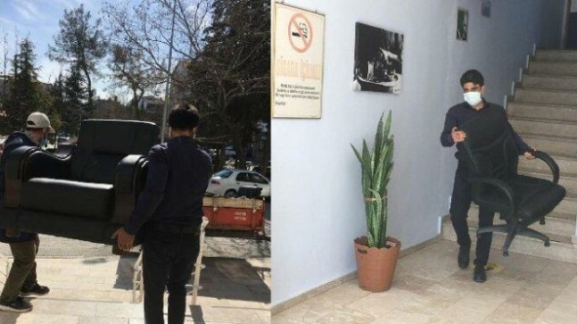 Haciz memurları CHP’li başkanın odasını boşalttı