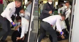 Antalya’da bir AVM’de maske takmayan bir kişiyle güvenlik görevlileri arasında tekme tokat kavga yaşandı